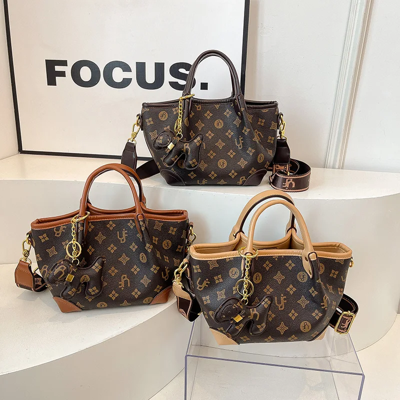 

2025 Vintage Monogram Mini Tote Bag, Lightweight Top Handle Purse for Women, Niche Commuter Crossbody, Minimalist Day-to-Night