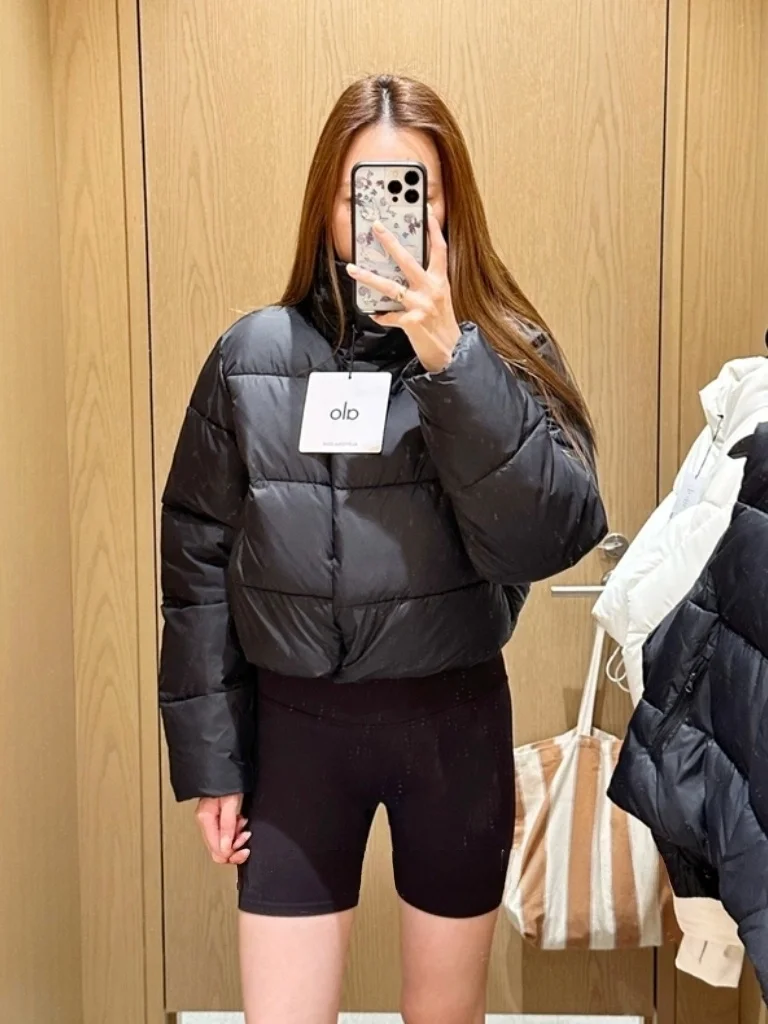 Faionable col montant fermeture éclair vers le bas Jaet Puffa vêtements d'extérieur polyvalents nouveauté trajet Sle Thiened Long Sve manteau