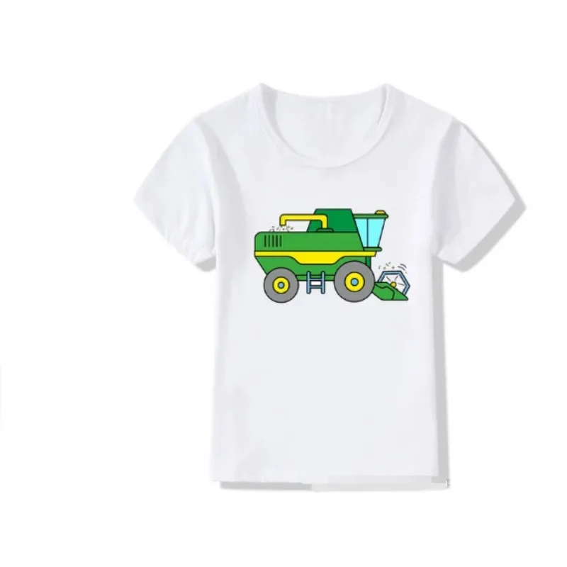 FashionSummer Green Farm Tractor Printed New T Shirt For Kids Toddlers Boy Girl Clothes  Children Gift