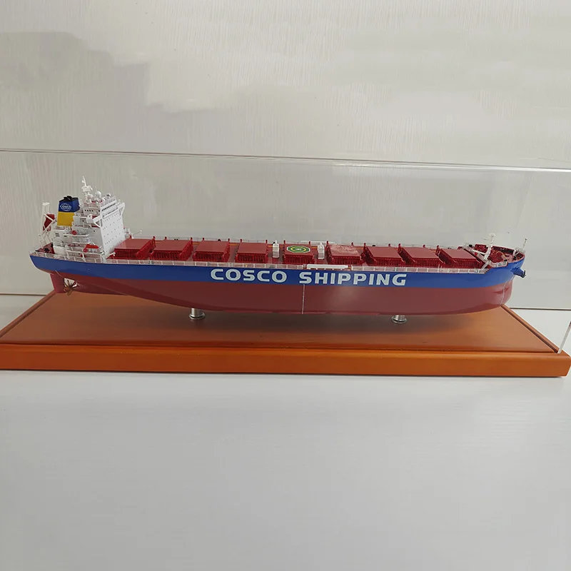 Modelo de barco contenedor, transportador marítimo terminado, 60cm, ABS, modelo de barco de carga, regalo de barco, simulación de adornos estáticos, exposición conmemorativa