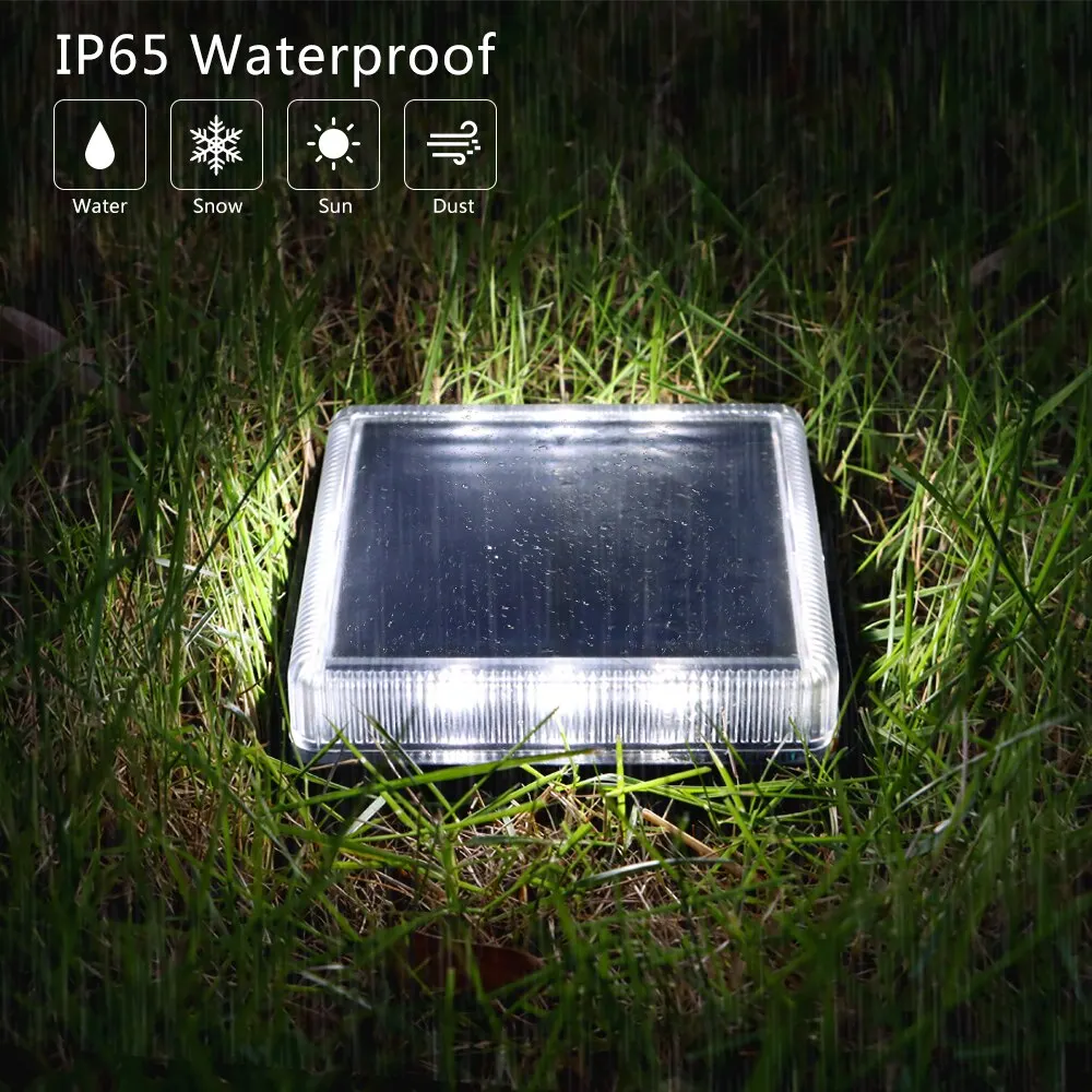 12 LEDs Solar Deck Light Largest Solar Panel Outdoor Solor Power Step Light Stair Lamp Waterproof Auto ON/Off Garden Decoration