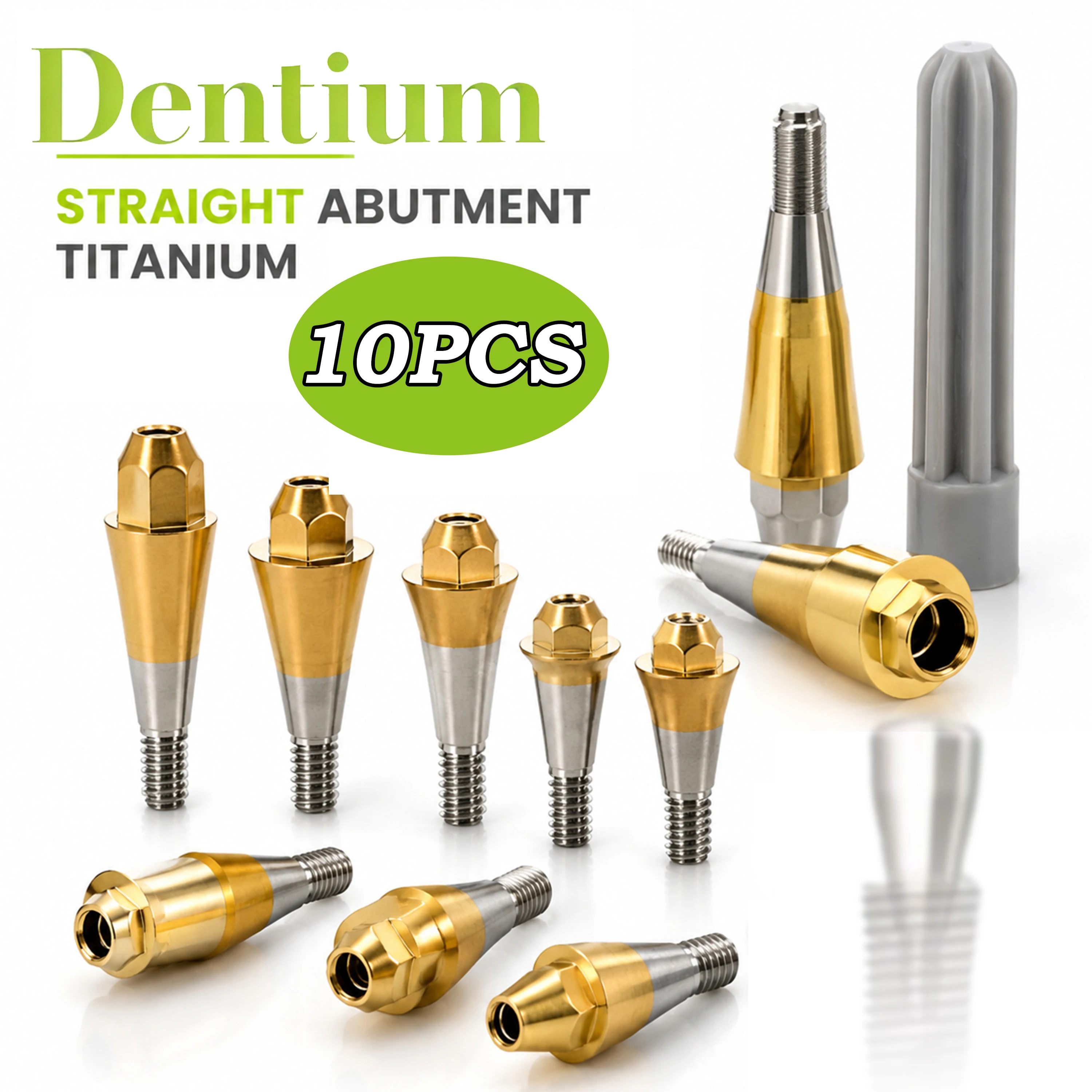 10 Pièces Abutment Dentaire Droit Multi-unité en Titane Compatible Dentium SAB 45 10 pour Restauration de Pont Complet, Abutment d'Implant Dentaire