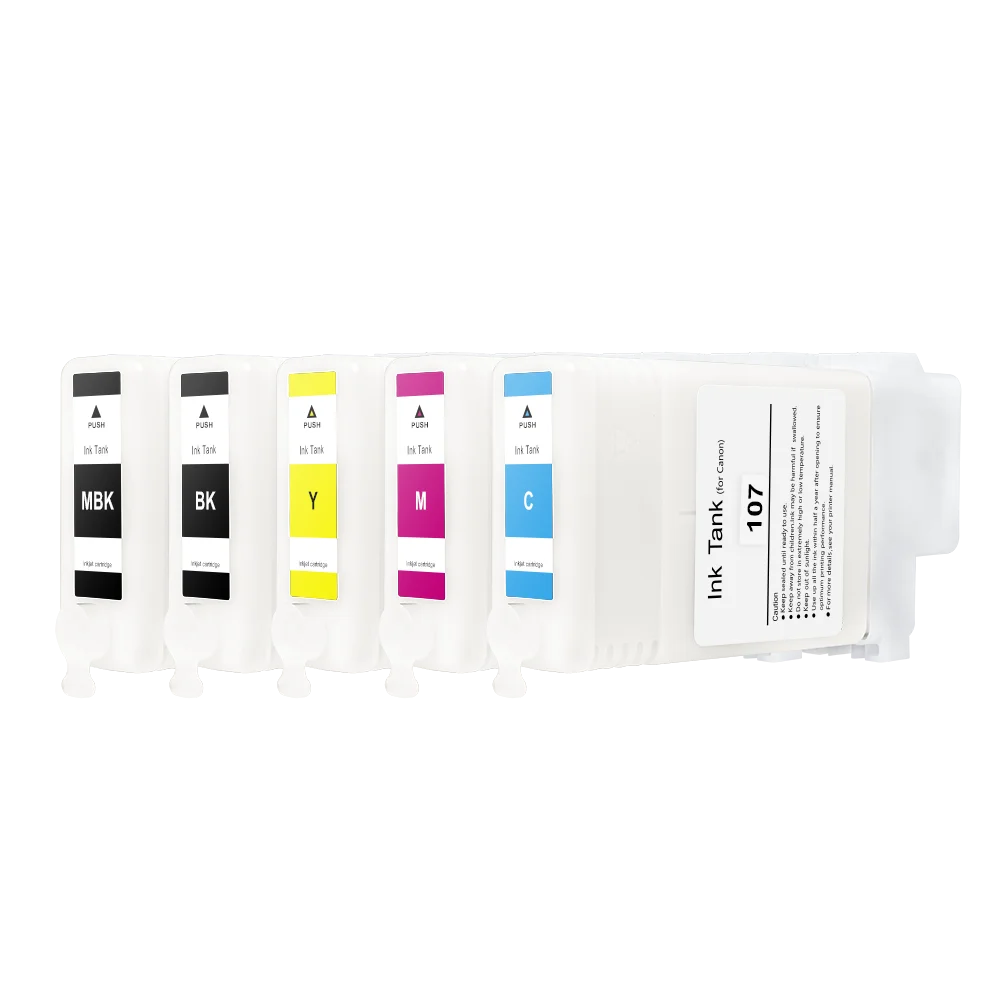 PFI-102 PFI 102 Canon IPF605 용 칩이있는 리필 잉크 카트리지 650 655 750 755 605 프린터 빈 잉크 카트리지