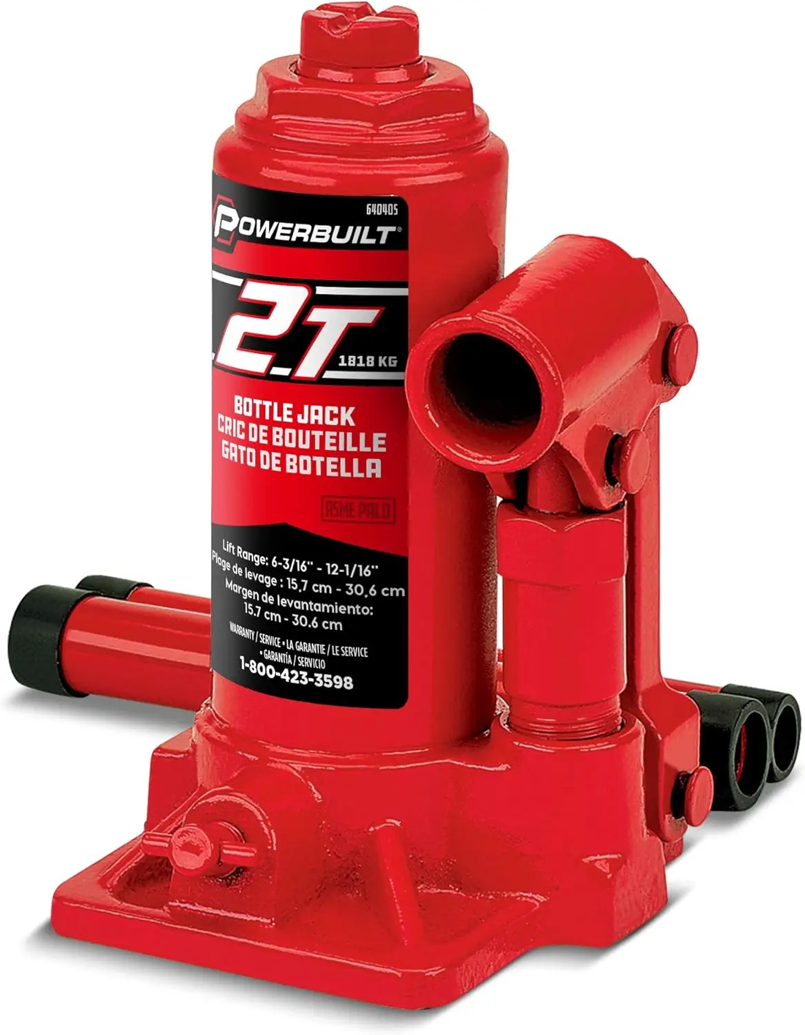 

Powerbuilt Сверхмощный 2-тонный домкрат для бутылок, гидравлический автомобильный подъемник емкостью 4000 фунтов, транспортные средства, грузовики, красный 640405