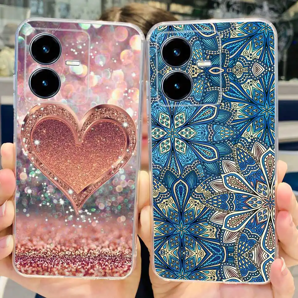For Y22s 4G V2206 Case Fashion Painted TPU Silicone Soft Back Cover For Vivo Y22S 2022 Phone Case VivoY22 Y 22 Y22 s 4G Fundas