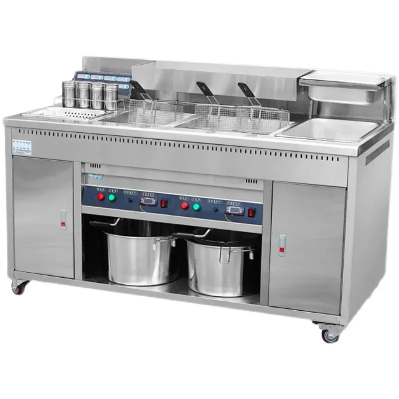 220/380v Electric Fryer Double-cylinder Fried Chicken Furnace Digital Display Automatic Control Timing Oil Pan for Fried Chicken