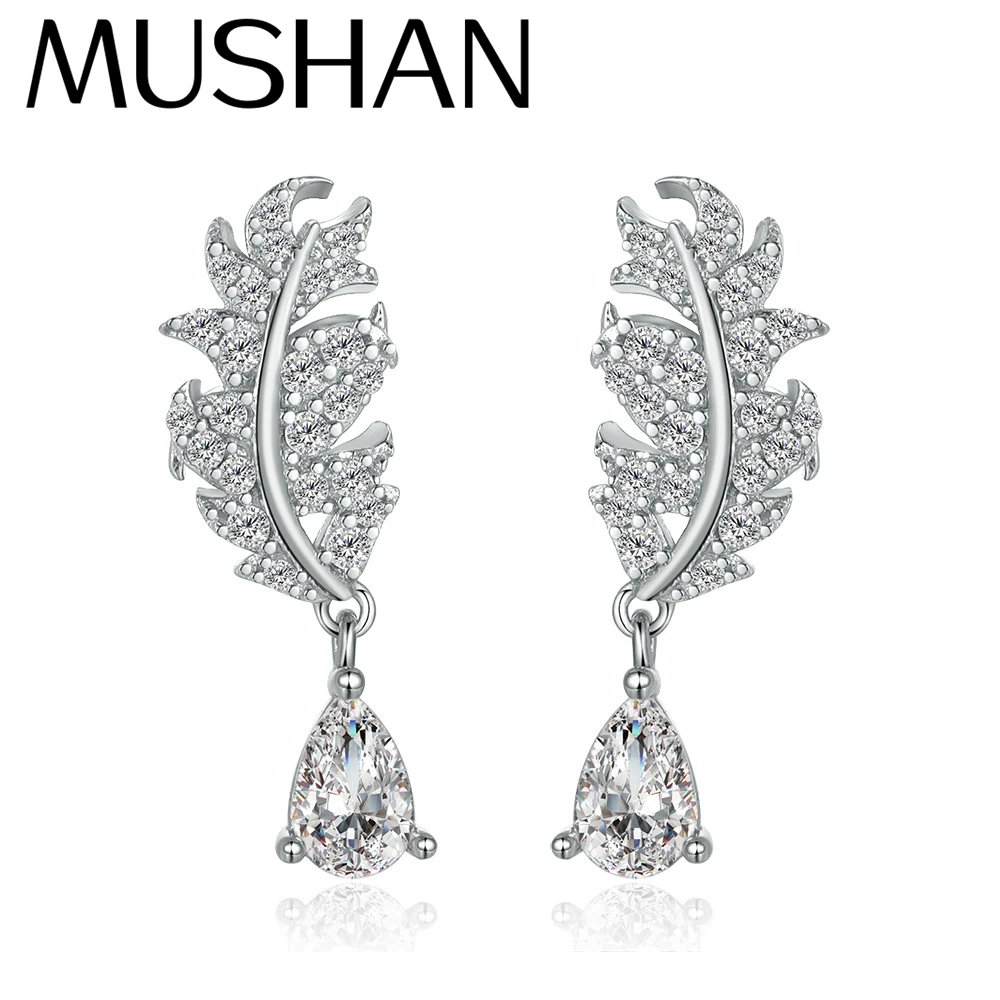 

Серьги MuShan Designer Jewelry из стерлингового серебра 925 пробы с цирконами 5А, висячие, вечерние, для женщин, с позолотой 18К, изысканные ювелирные изделия