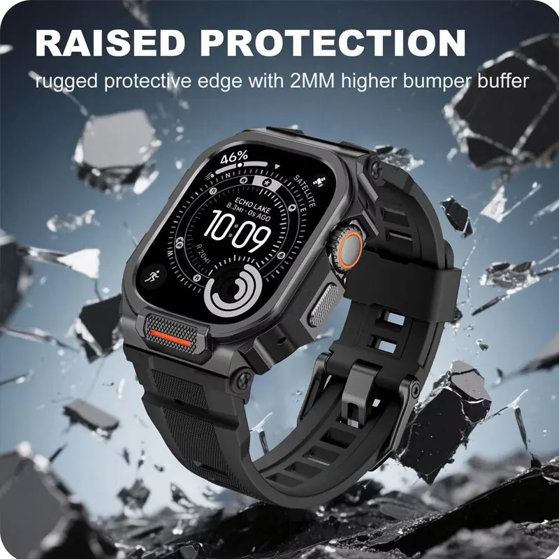 Case+Strap for Apple Watch Ultra 3 2 49mm Modification Kit Strap Iwatch Ultra 3 2 1 49mm Silicone Bracelet+Metal Case Accessory