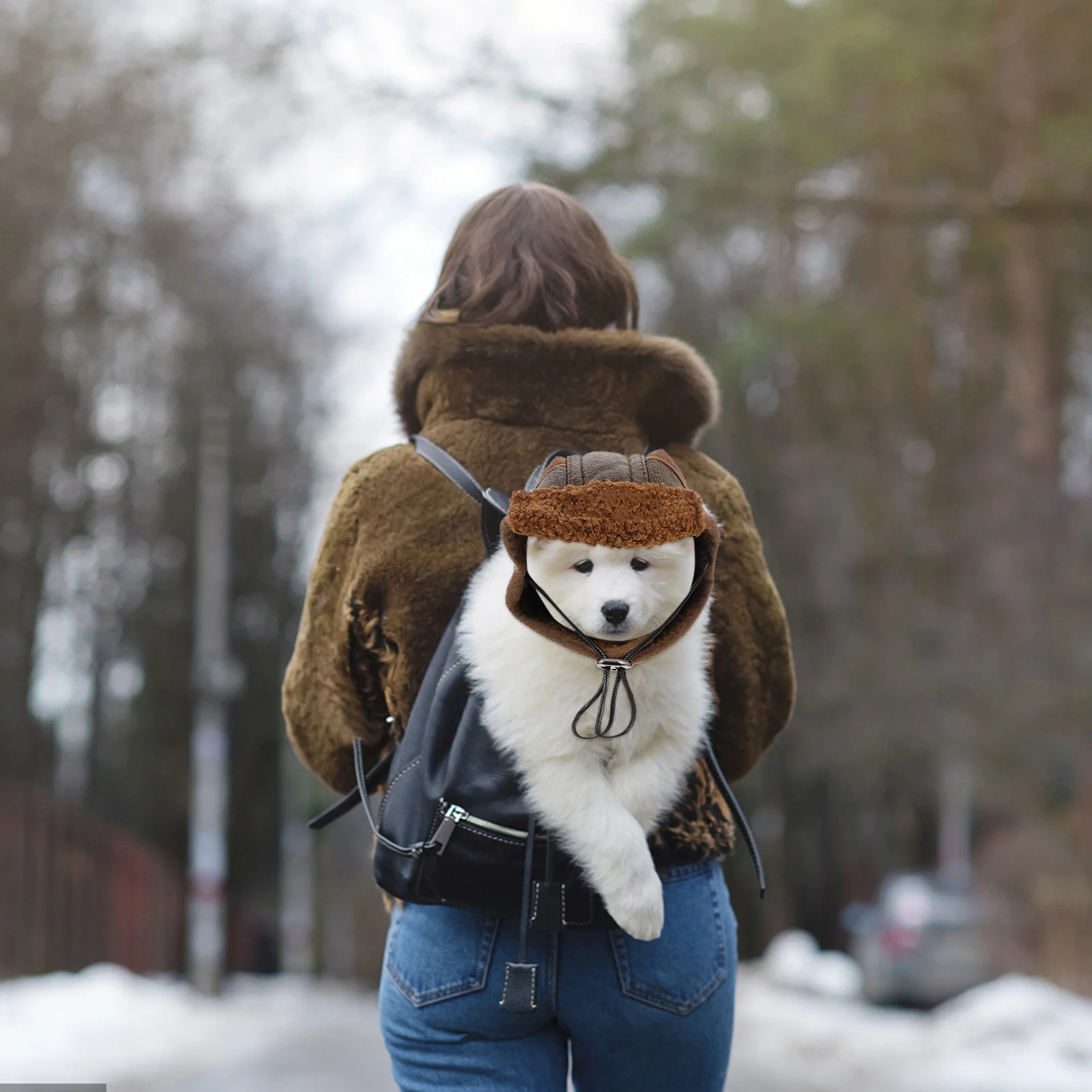 

Pilot Style Hat for Pets Brown Small Size Dog Cat Costume Creative Design Perfect for Festive Events Photography