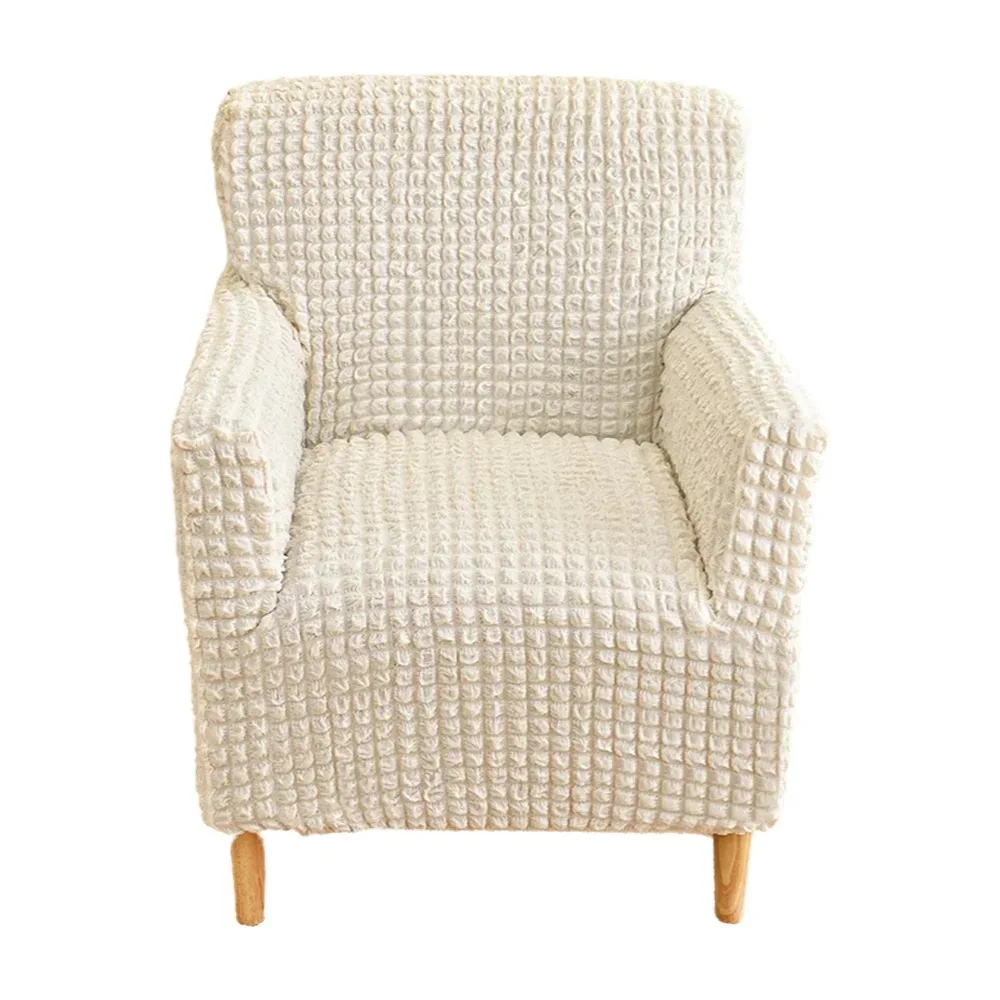 Seersucker Sofa Cover Solid Color Couch Covers Elastic Washable Slipcover for L-Shaped Sofa Living Room Four Seasons Universal