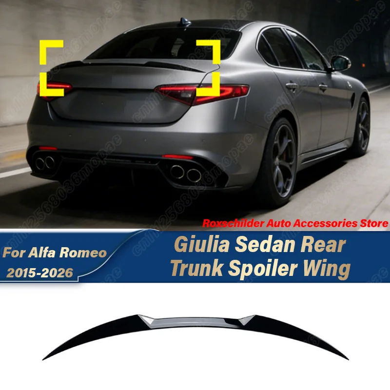 

For Alfa Romeo Giulia Sedan 2015 2016 2017 2018 2019 2020 2021 2022 2023 2024 2025 2026 Automobile Rear Trunk Spoiler Body Kit