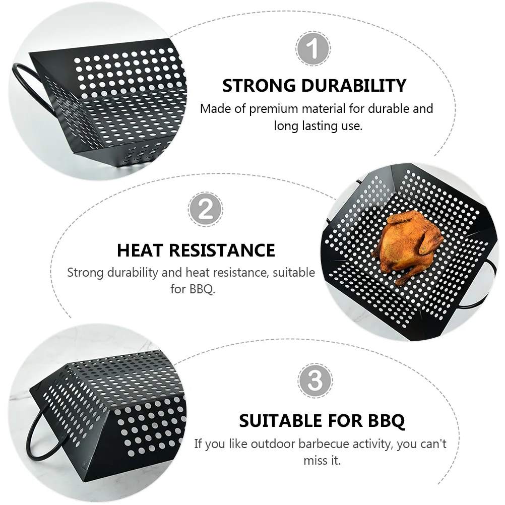 

1pc Plate Non-Stick Large Capacity Barbecue Grill Meat Grill Meat Pan Outdoor Kitchen Outdoor Bbq Accessories Tools
