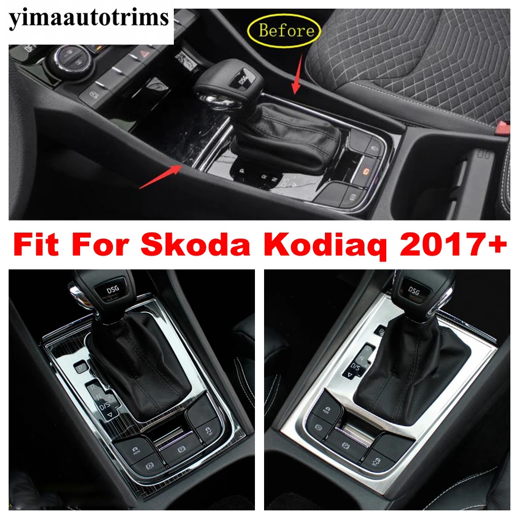 

Stalls Shift Gear Box Panel Decor Cover Trim Stainless Steel Accessories For Skoda Kodiaq 2017 - 2023 Car Interior Refit Kit