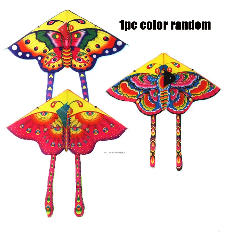 90cm Traditional Butterfly Kite Medium Colorful Butterfly Styles Foldable Kite Recreation Outdoor Toys for Kids Random Kites Toy