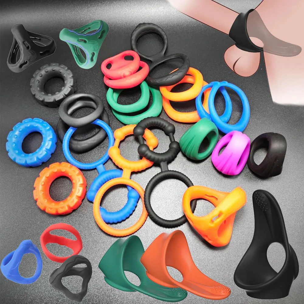 Colorful Silicone Penis Cock Ring Delay Ejaculation Super Small Chastity Cage Adjustable Penis Ring Scrotum Cockring Men Sex Toy