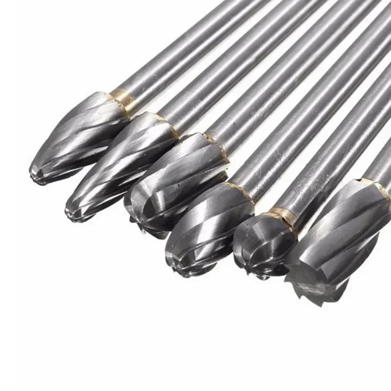 

High Quality 150mm Long 6*10mm Carbide Rotary Burr Aluminum Cut Rotary Files 6mm Shaft Power Tools Drill Bit 6pc