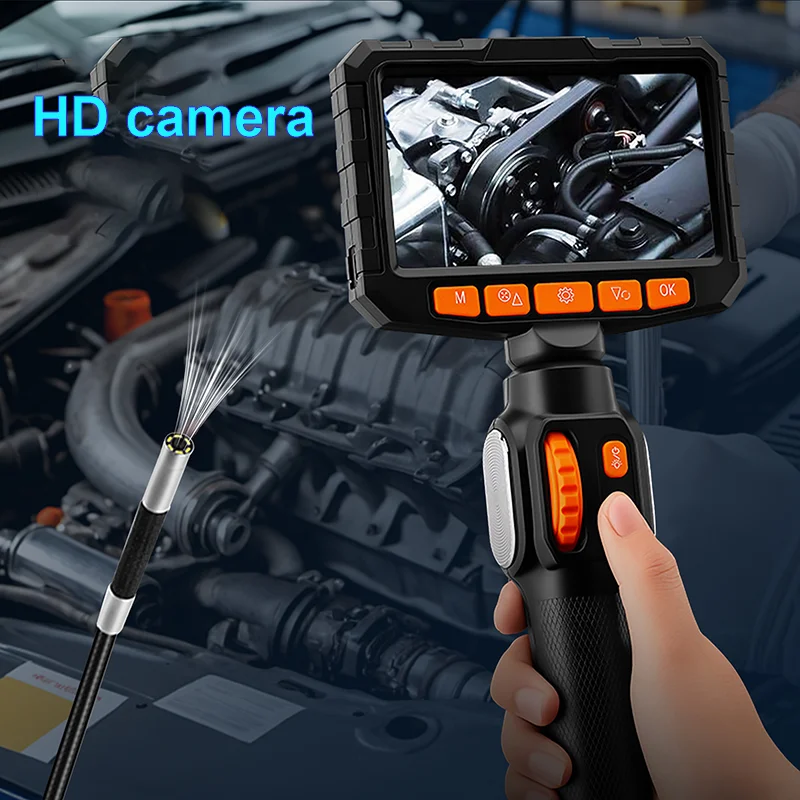 

360 Articulating Borescope 1080P 6.0MM 4.3'' LCD Monitor Industrial Inspection Camera with 2 Way Articulation for Automotive