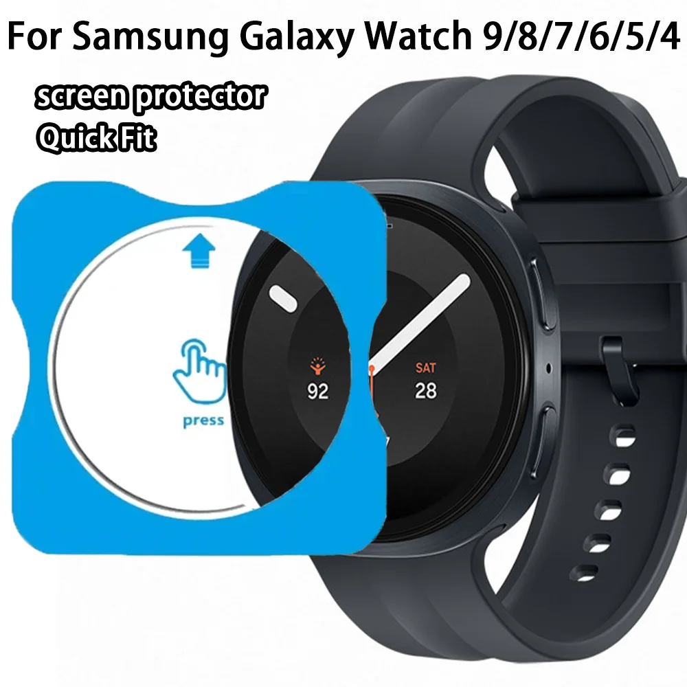 Film en verre trempé à pose rapide pour Samsung Galaxy Watch 9/8/7/6/5/4 40mm 44mm 8 Classic Ultra 2/1/Ultra 2025 47mm Film de protection d'écran