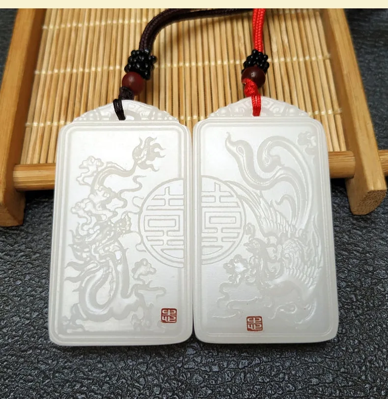 

Ожерелье с нефритовым кулоном Longfeng, нефритовый кулон для пар, ожерелье для влюбленных, подарок, амулет, усиление стабильности, магнитное поле