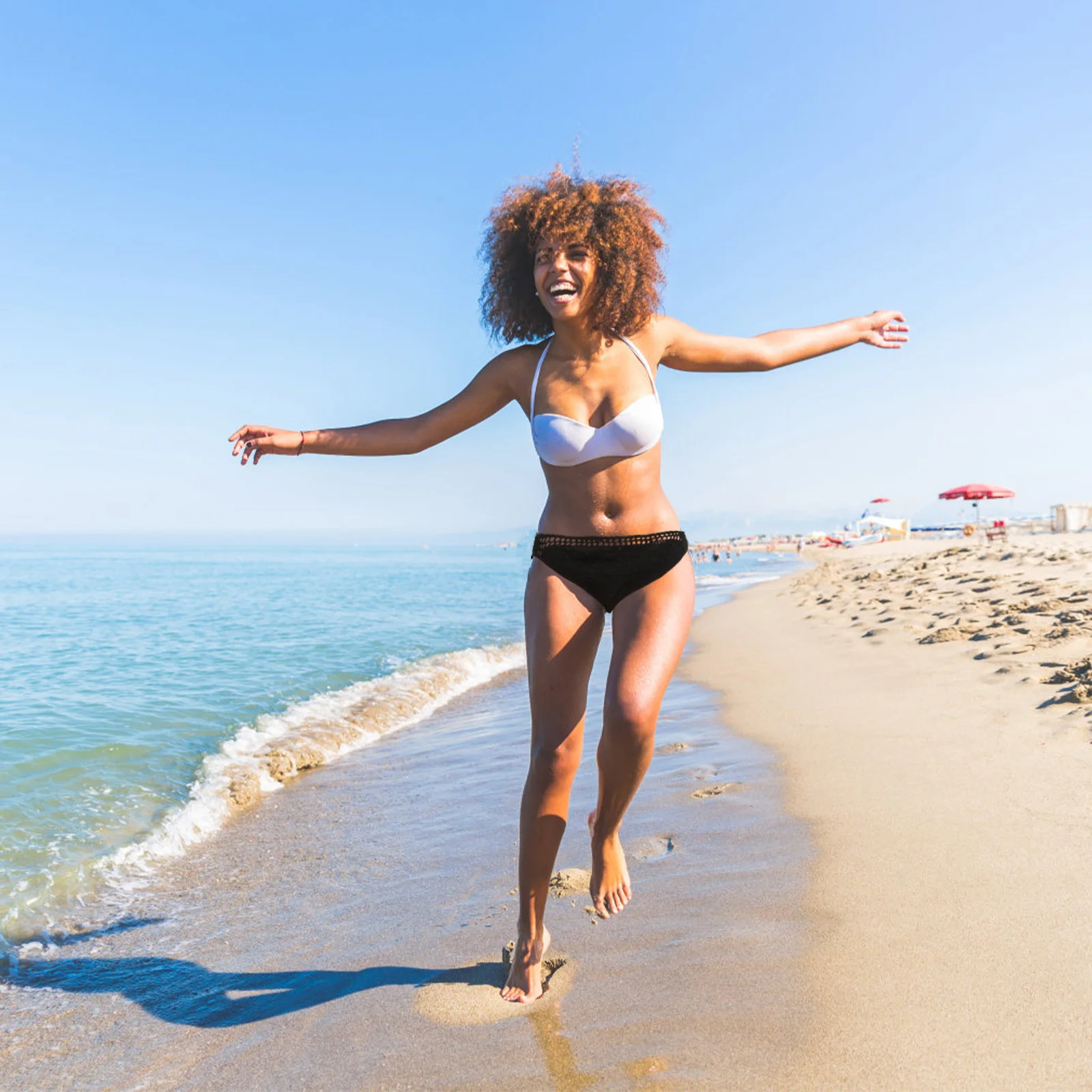 

1pc Knitted Shorts White L For Women Beach Bikini Underpants Low Rise Breathable Summer Seaside Wear Costume Diy Accessories