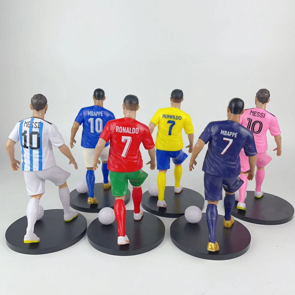 1-8 قطعة/المجموعة نجم كرة القدم C. رونالدو ميسي Mbappe نموذج الدمى الكرتون لطيف عمل الشكل اكسسوارات السيارات مشجعي كرة القدم الهدايا