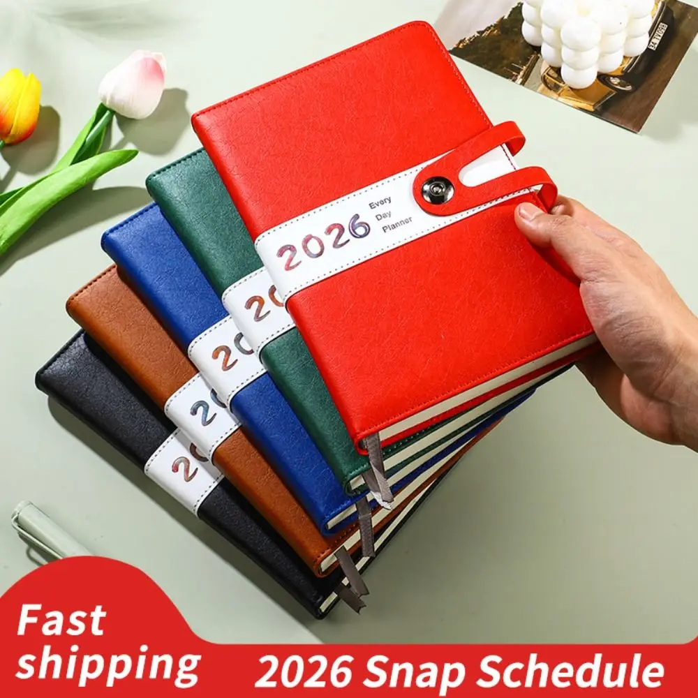 Portable A5 2026 Agenda Book To Do List Planner Reminder Daily Planner Textured PU Schedule Book Students