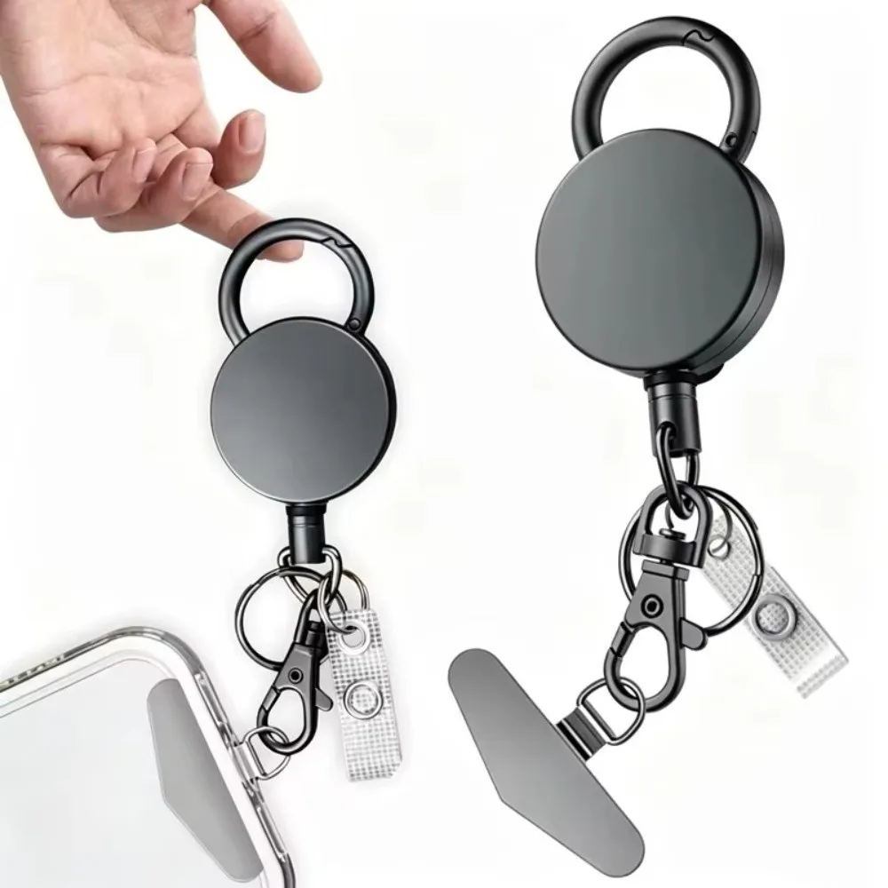 Retractable Phone Holder Lanyard Anti-Theft Anti-Drop Anti-Theft Lanyard Safety Lanyard Metal Clip Retractable Keychain Climbing