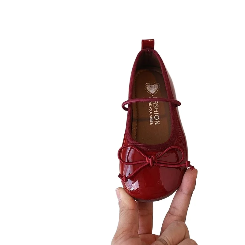 

Кожаная обувь принцессы для девочек, новинка весны, корейское издание, детская одинарная обувь на плоской подошве, модная противоскользящая обувь с бантом, универсальная детская кожаная обувь