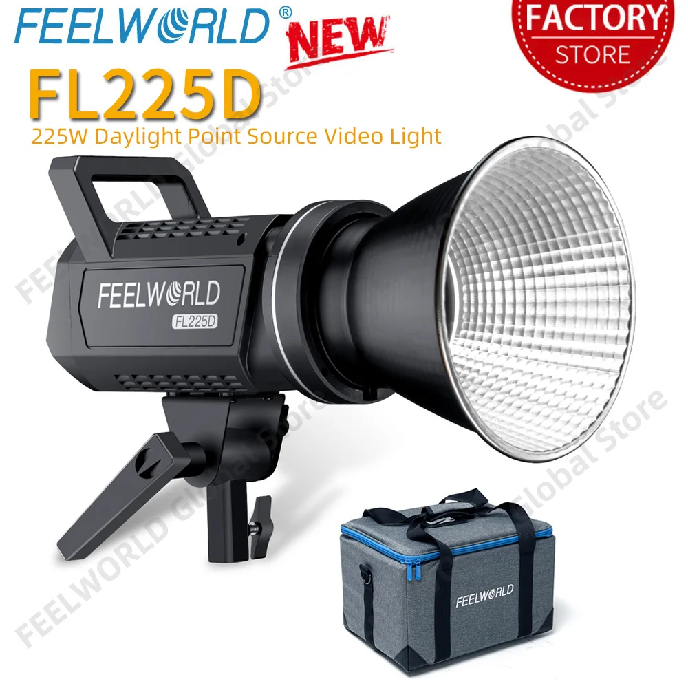 

FEELWORLD FL225D 225W Daylight Video Light APP Control Bowens Mount for Photo Studio Video Portrait Live Streaming Recording