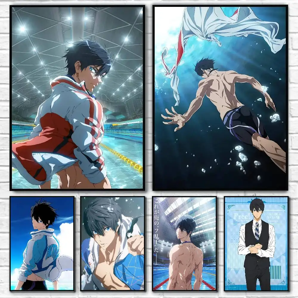 Hot Cartoon Anime F-Free Haruka Nanase Posters HD Print Vintage Wall Art Decor for Home Study Room