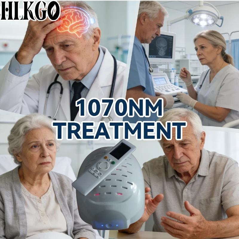 HLKGO Mental Illness Treatment Brain Injury Helmet, 20000Hz 1070nmx200 Diodes for Parkinsons Alzheimer Neurodegenerative Disease
