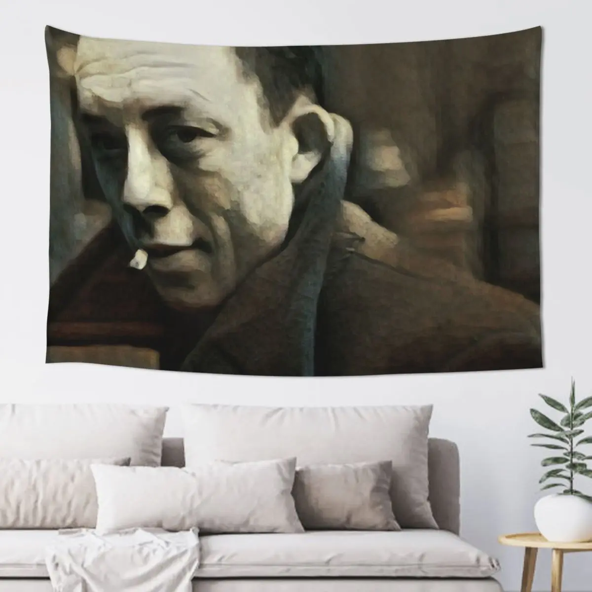 

Albert Camus - stylized Tapestry Kawaii Room Decor Wallpapers Home Decor Japanese Room Decor Wall Deco Tapestry