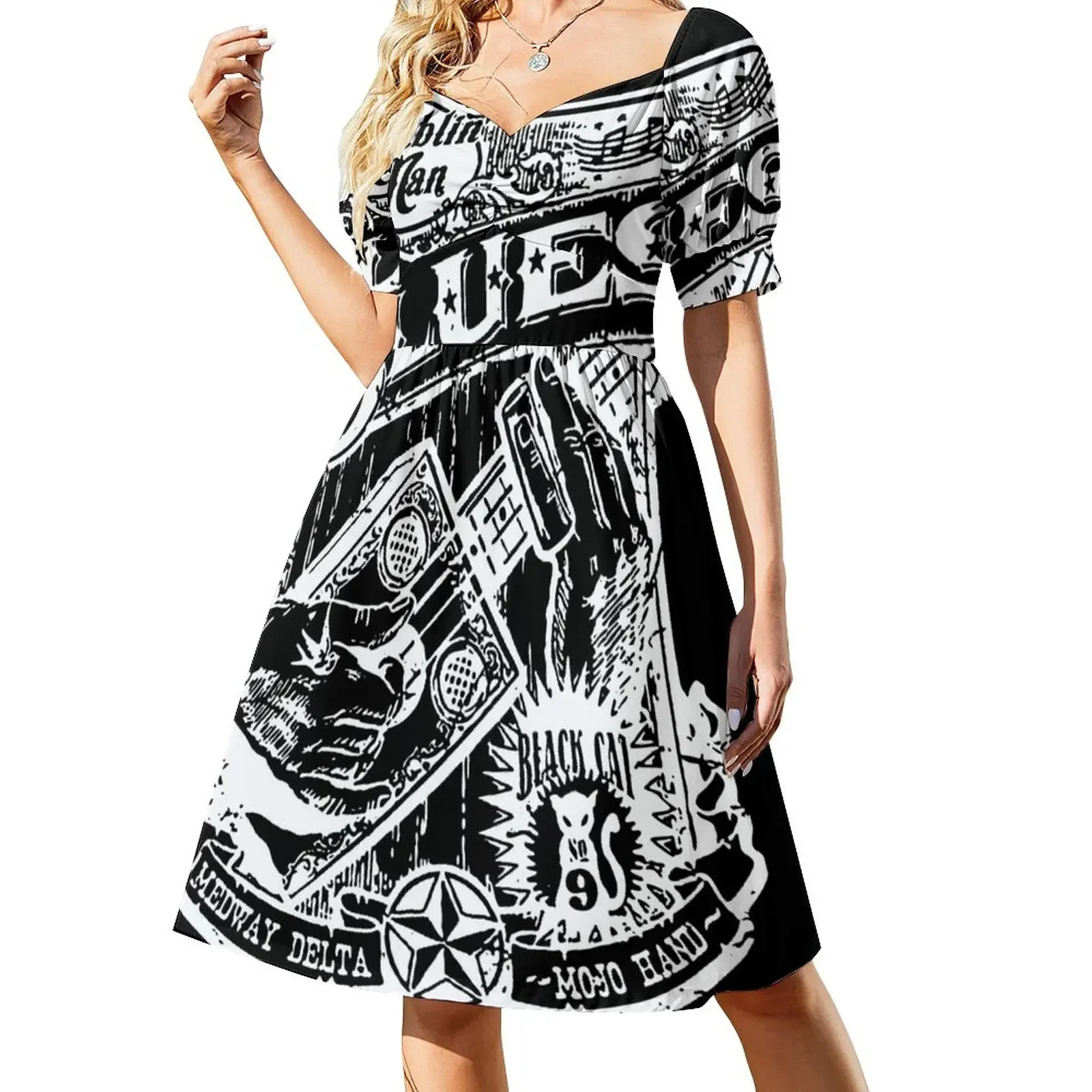 

Blues Music poster Short-Sleeved Dress summer dresses women 2025 Party dresses for women