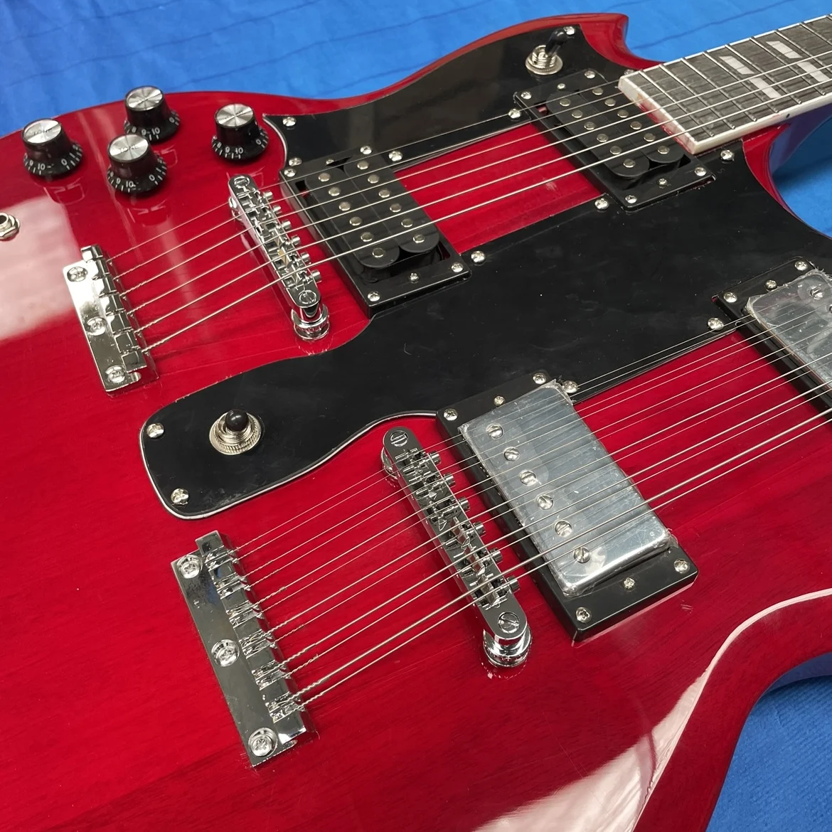 Electric Guitar Beginner - 6+12 더블넥 일렉트릭 기타, 로즈우드 지판과