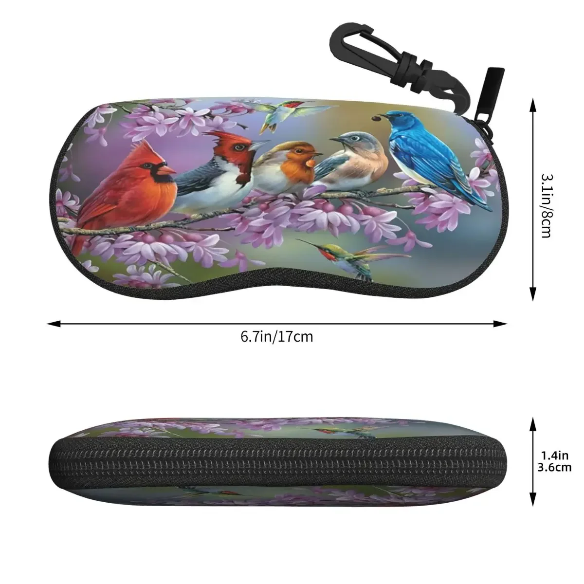 Custom Birds On A Flowering Branch Shell Eyeglasses Case Men Women Fashion Glasses Case Sunglasses Box Pouch