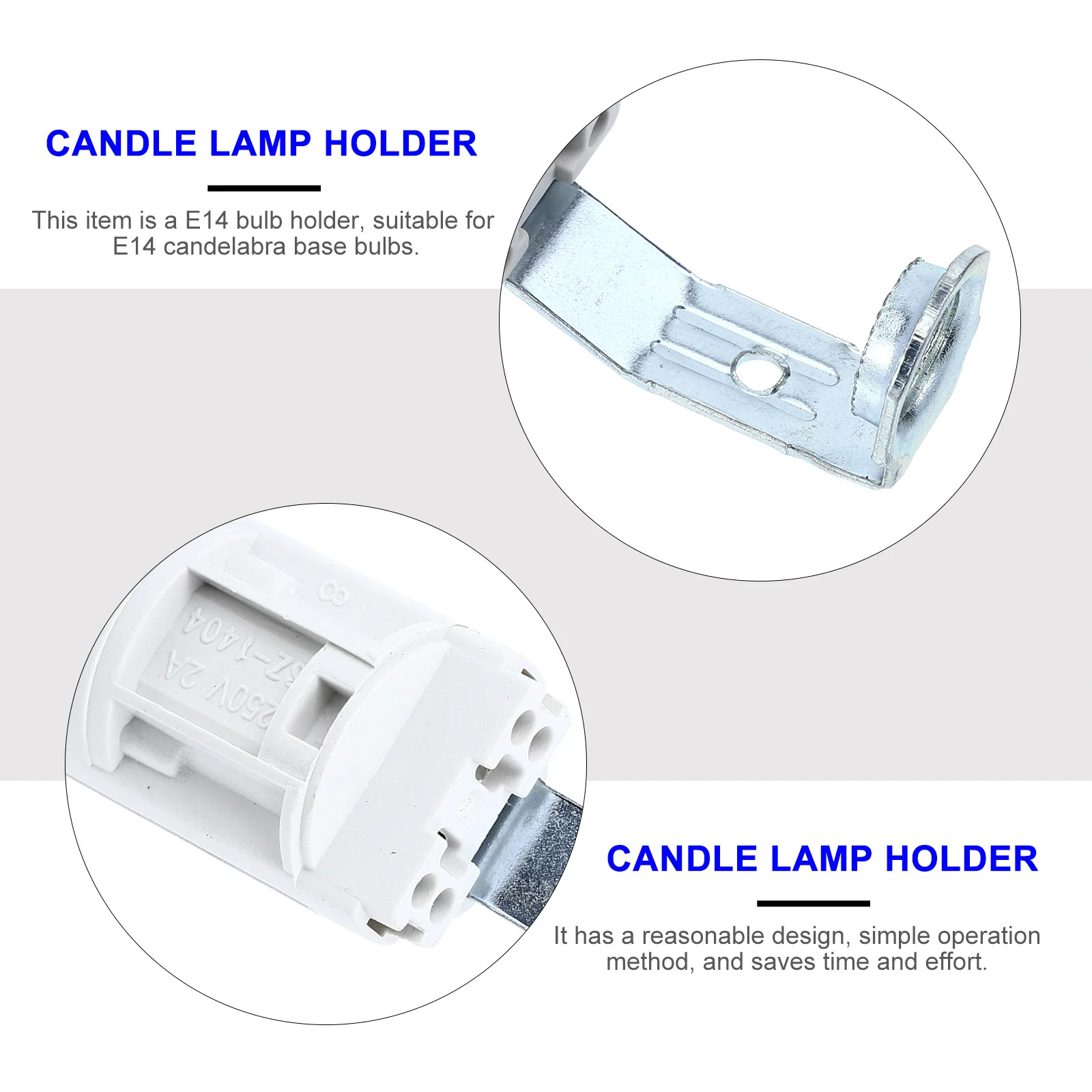 5 Pcs E14 staffa portalampada tubo flessibile ventilatore da soffitto lampadine presa Base di ricambio