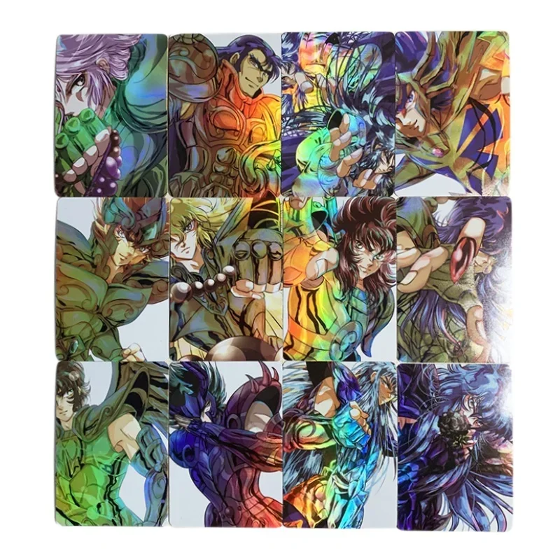 12pcs/set Saint Seiya Card Animation Characters Hyoga Phoenix Ikki Shiryu Classics Anime Collection Flash Cards Gift Toy