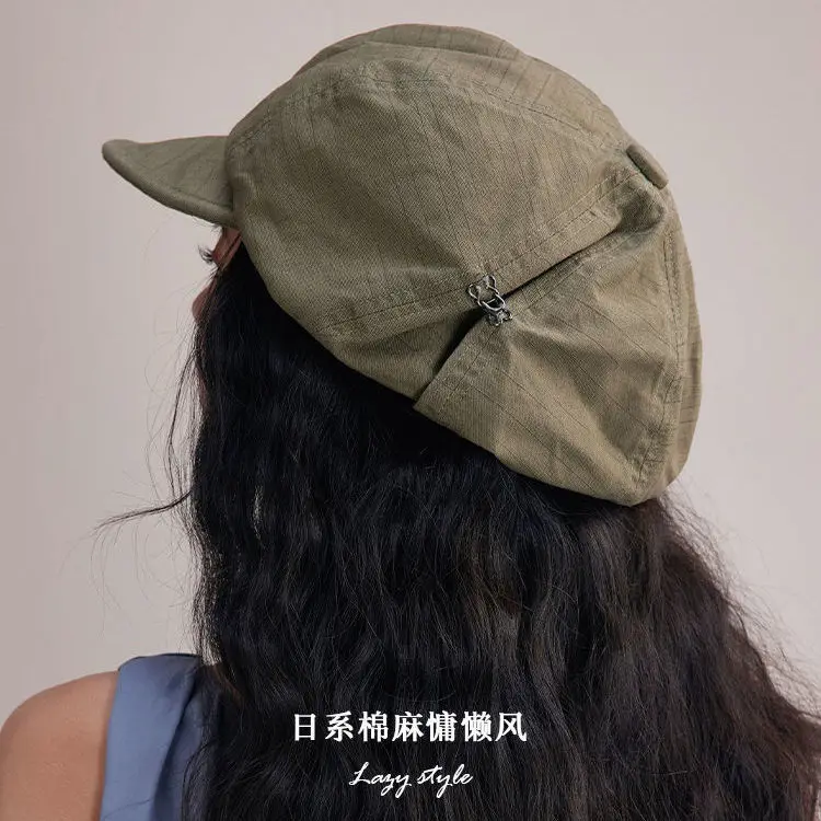 Washed Cotton Newsboy Cap Peaky Octagonal Hat Vintage Casual Cap Solid Berets Visor Gatsby Flat Ivy Hat
