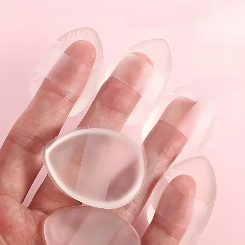 2pc  Random color mini Cosmetic Puff Soft Silicone Makeup Blender Sponge Foundation Applicator Smooth BB Cream Beauty