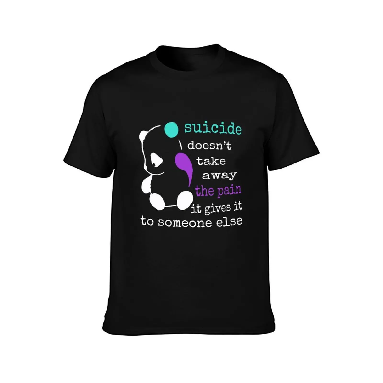 Suicide Pain Semicolon Gift Suicide Prevention Awareness T-Shirt, Novelty Saying Tshirt, Soft Cotton Crew Neck Everyday Top