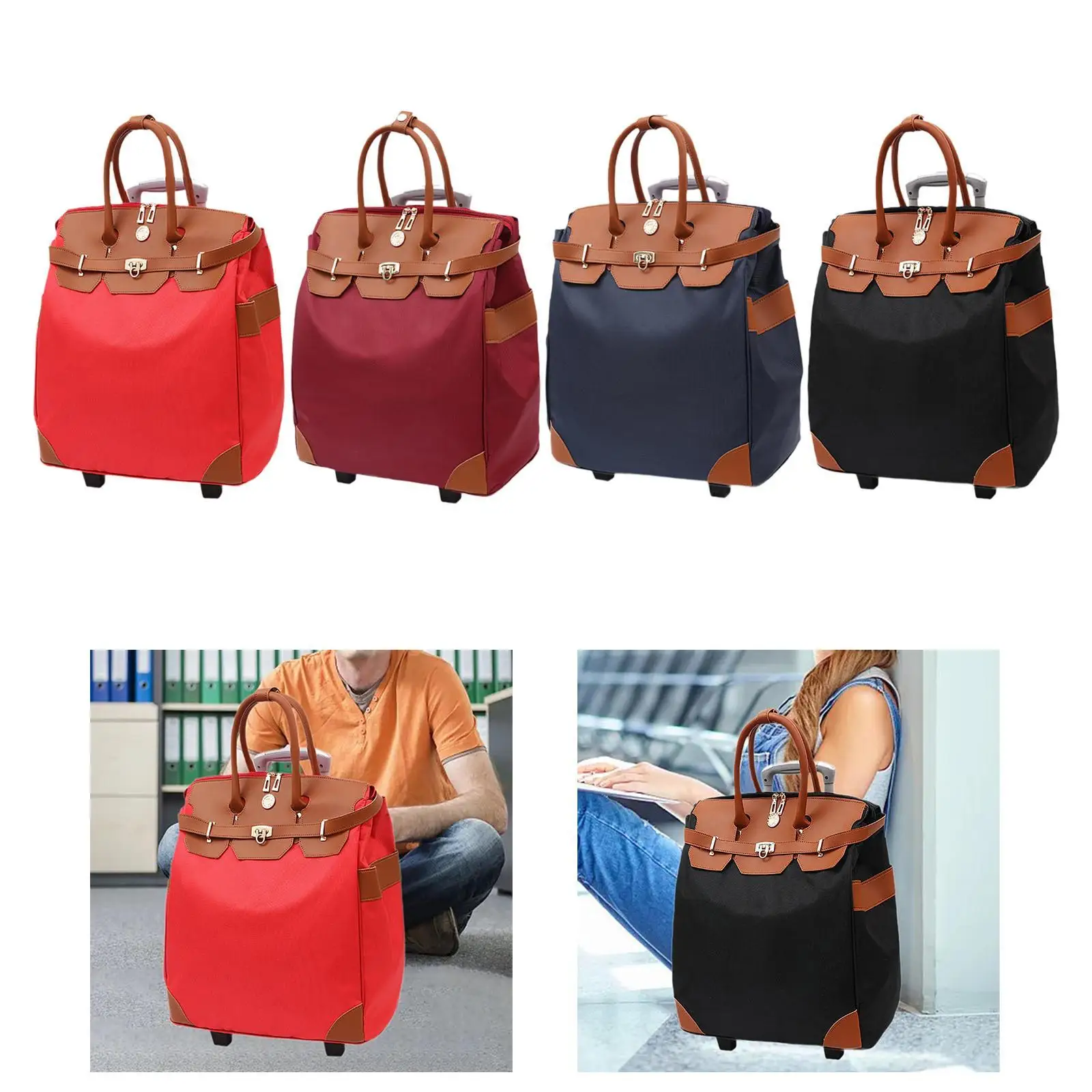 Bolsa de lona rodante con ruedas, bolsa de lona con ruedas para viajar, Picnic, Playa