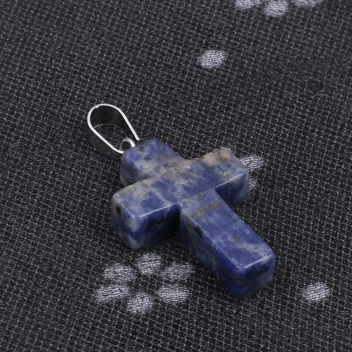 Natural Stone Pendant Gemstone Cross Shape Exquisite Charms for Jewelry Making DIY Simple Necklace Bracelet Earring Accessories