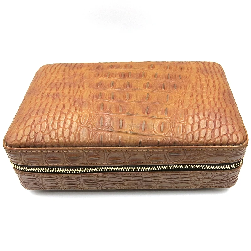 Cedar Wood Cigar Humidor Travel Portable Leather Cigar Case Outdoor Cigars Box Humidifier Humidor Box