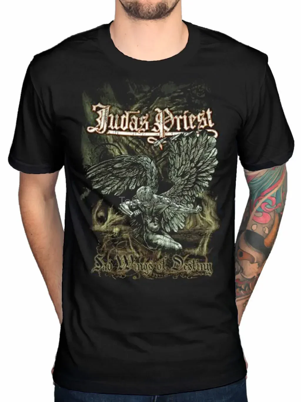 Camiseta De algodón para hombre, ropa De Judas, Priest, Triste, Alas, Nostrdamus, Sin Punto De Entrada, De gran tamaño