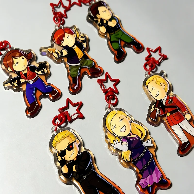 Акриловые брелоки Resident Evil Code: Veronica Chibi – брелоки для фанатов (Клэр, Стив, Крис, Вескер и другие!)