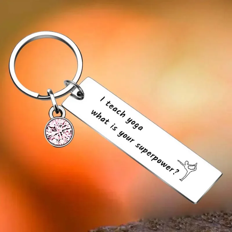 Hot Yoga Teacher Appreciation Key Chain Ring Inspirational Gift keychains pendant Yoga teacher gift Yoga Instructor Yogi gift