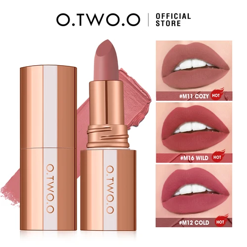 O.TWO.O-lápiz labial mate de larga duración, resistente al agua, sin manchas, maquillaje de tinte de labios con acabado de terciopelo muy pigmentado clásico