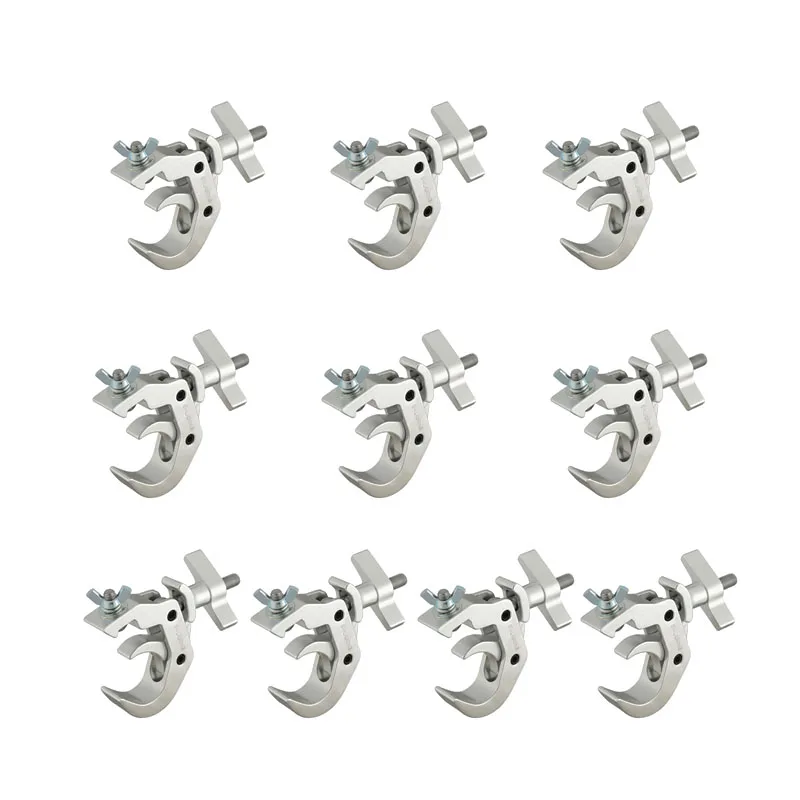 10pcs/lot Stage Light Fold Hook Stage Lighting Clamp Aluminum Steel Truss Folding Beam Black Silver White Light Hooks