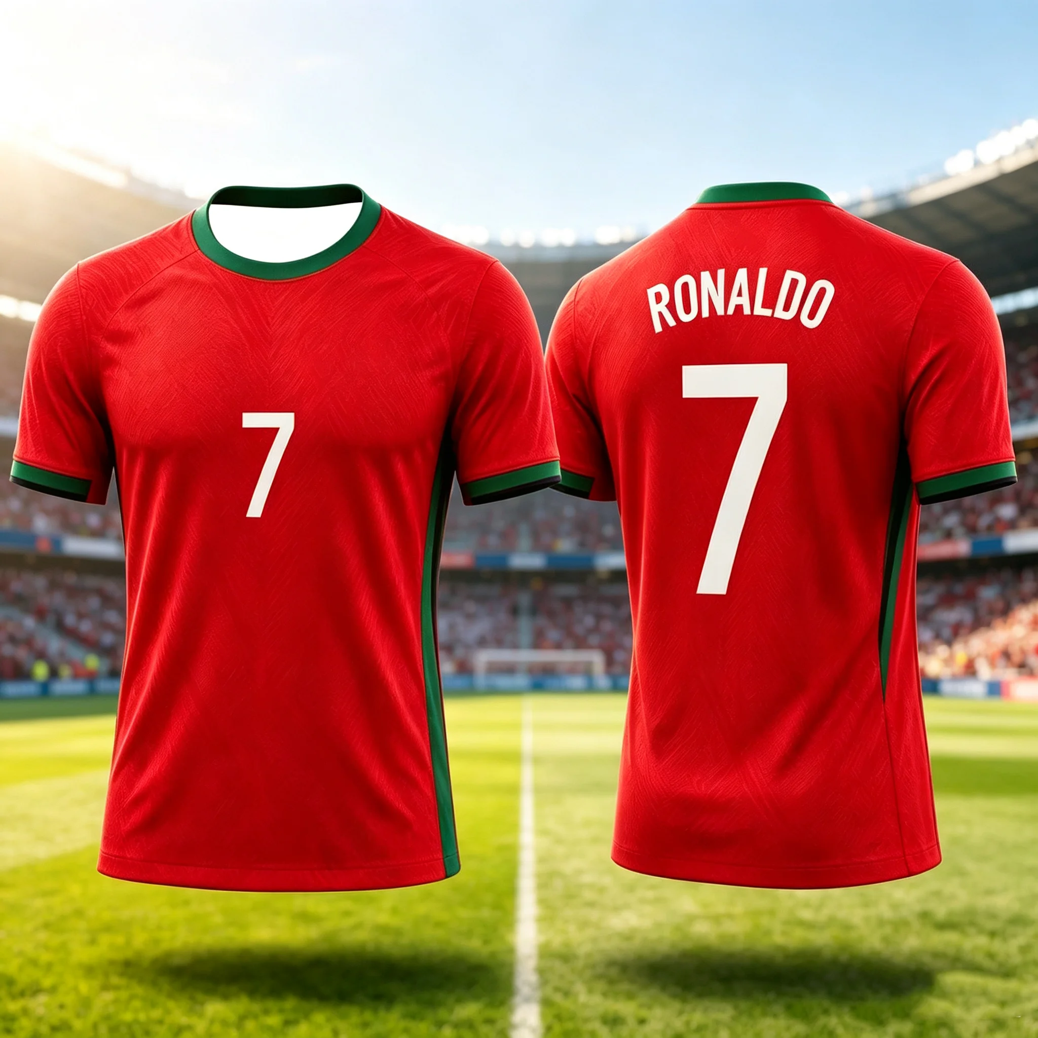 Ronaldo Unisex Jersey Collectible Soccer Fan T Shirt Breathable Sportswear Number 7 Casual Soccer T Shirt for Training