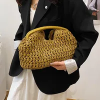 New Summer Beach Bag for Women Clutch Bag Luxury Designer Straw Bags Tote Handbag Fashion Woven Rattan Bags Female Travel Purse
